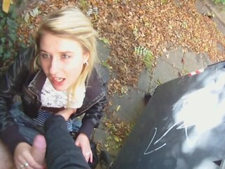 Here's a super hot blonde girl who likes oral hook-up outdoors. Kelly Candy is a petite blonde sweetie and she receives down to satisfy her well endowed man in the midst of the street.