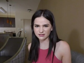 The cute teen gal is about to learn smth fresh about sex today. Her stepdad unpacked the big cock from his pants and he wants to show her how to properly suck off a man.